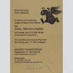 Märchen, Artur. Einladung zur Lesung. Galerie Frankenstein, Berlin 1991.