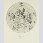Borchert, Hans. Figuren im Kreis. Originalradierung 1983