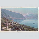 Dikenmann, Rudolf: Montreux. Wunderschöne hand-kolorierte Ansicht um 1865