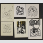 Sammlung von 11 erotischen Exlibris.