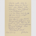 Eulenstein, Karl: Handschriftlicher Brief an den Maler Prof. Hans Orlowski 1957