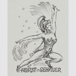Sammlung 3mal Erotisches Exlibris für Horst Gebauer.