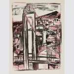 Die Hängebrücke. Farblithografie 1962