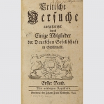 Critische Versuche d. Mitglieder d. deutschen Gesellschaft Greifswald - 1742