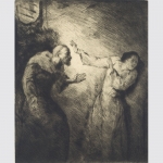 Schenke, Max: Züchtigung der Sünderin, Originalradierung