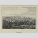 Mühlhausen Gesamtansicht. Lithographie aus Borussia 1842.