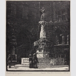 Hartmann, Paul: Rattenfängerbrunnen in Leipzig, Linolschnitt 1914