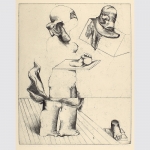 Blank: Phosphoreszierende Frau. Aquatintaradierung 1970
