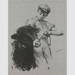 Thangue: Bauer mit Ochsen, Studie um 1900