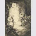 Schenke, Max: Die Flucht des Sünders, Originalradierung 1924