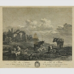 Jardin, Karel du - Ruine am Berg mit Kuhhirten im Vordergrund, 1777