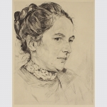 Wolff, Heinrich: Originalradierung Portraitstudie. 1914