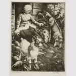 Küsel, Ernst Nicolaus: Ziegenmagd, signiert